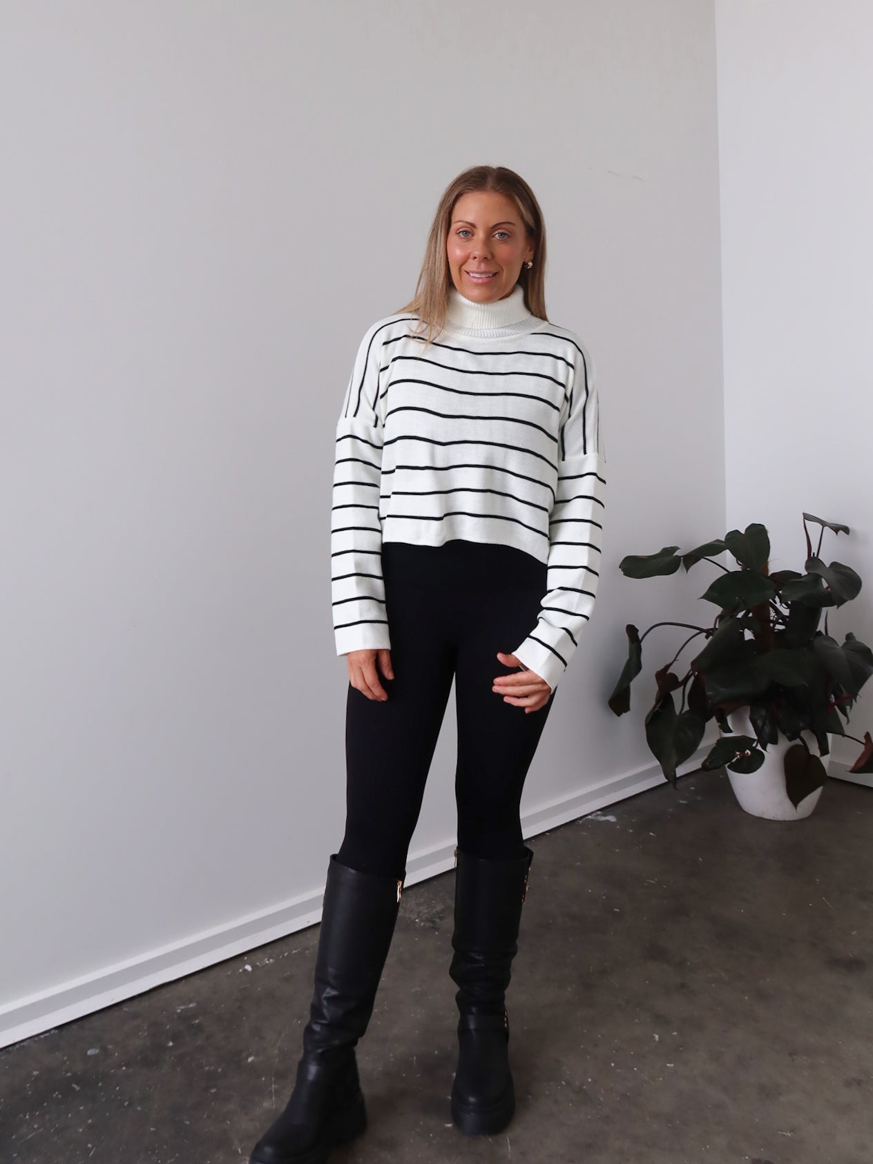 Fran Knit - Cream Stripe