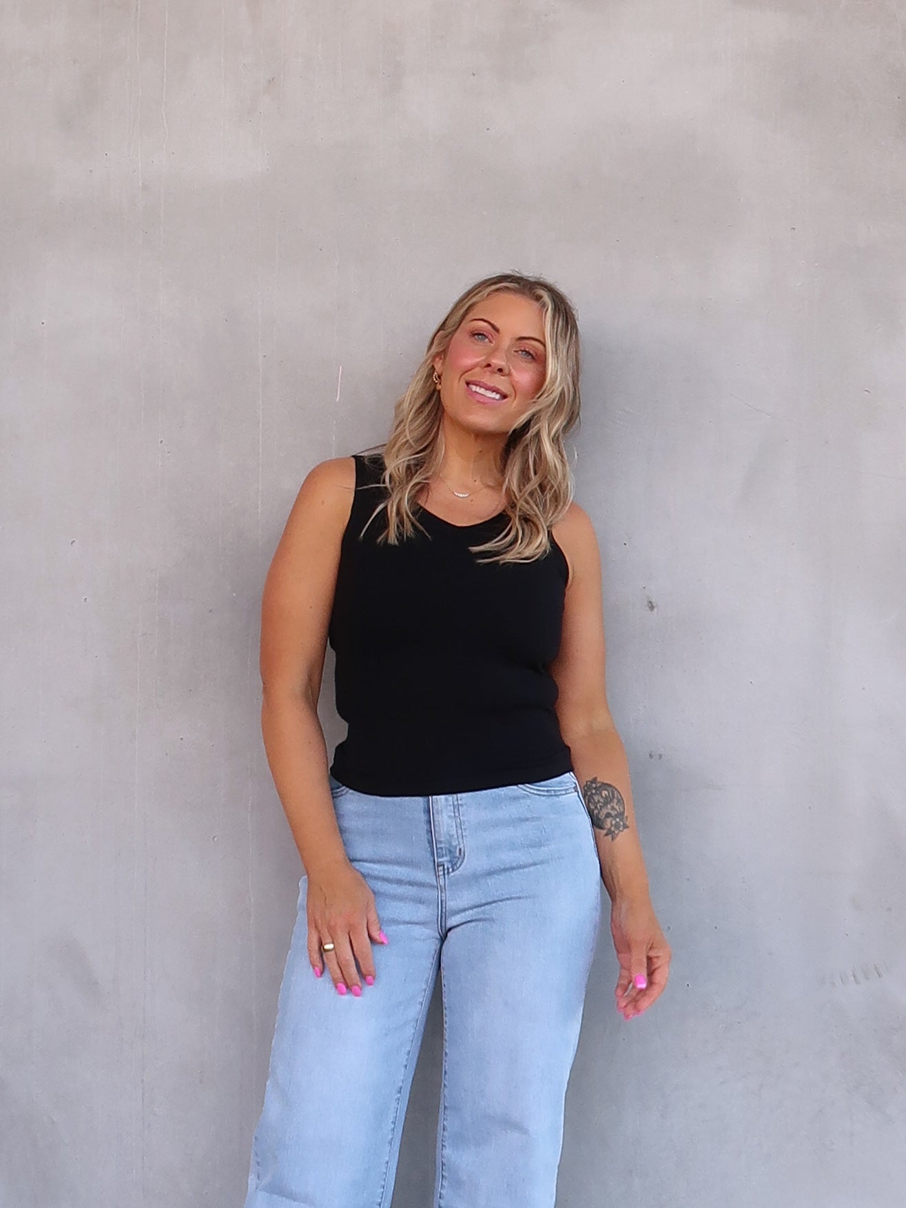 Janice Knit Tank - Black