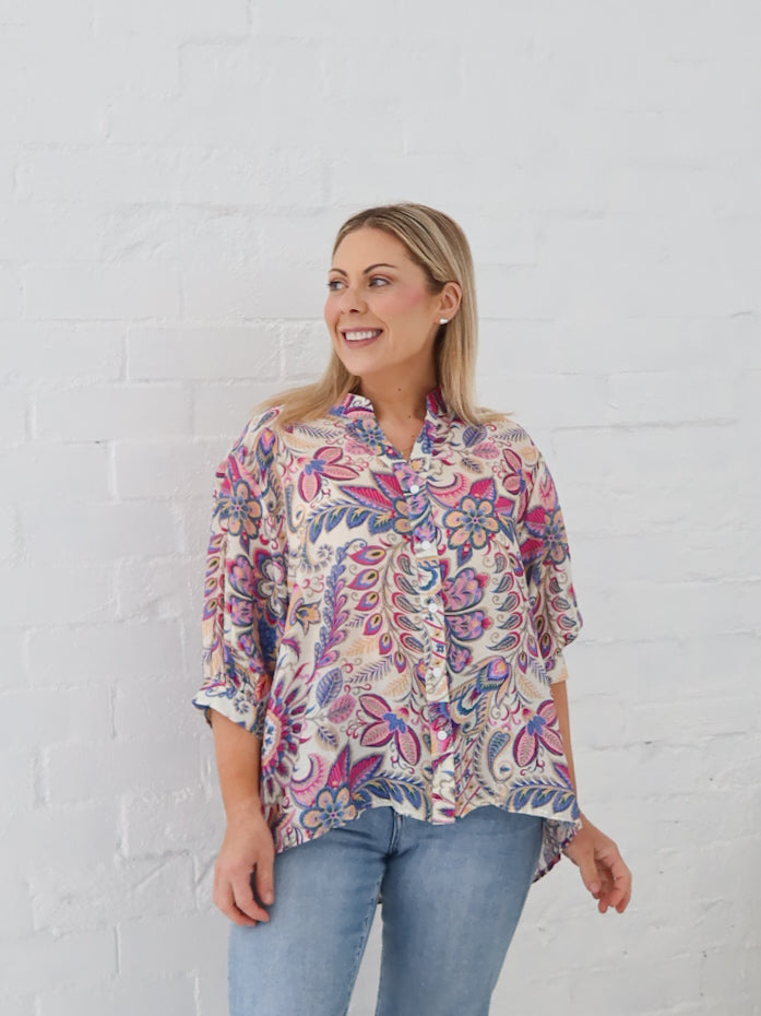 Mimi Blouse - Floral Fuchsia