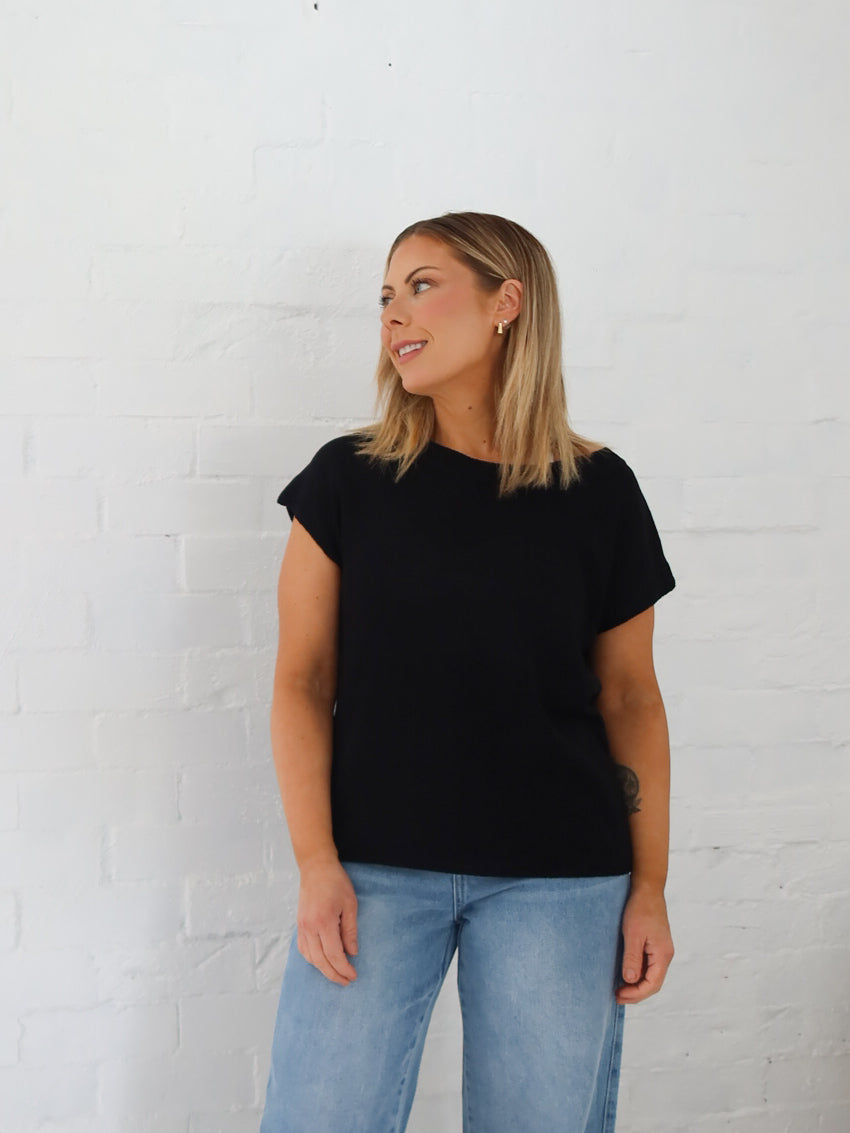 Ella Knit Top- Black