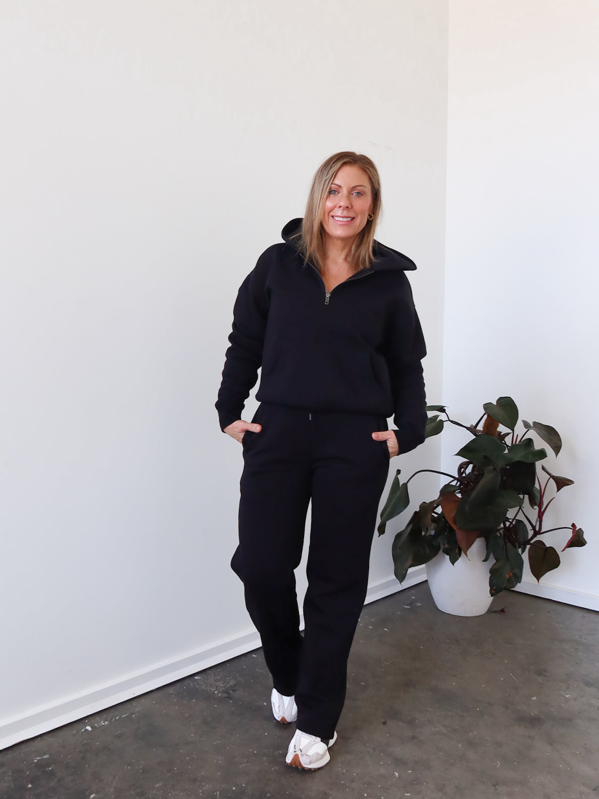 Chase Wide Leg Track Pants - Black