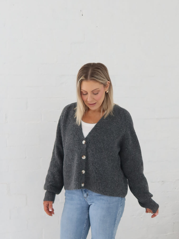 Dane Cardigan- Charcoal
