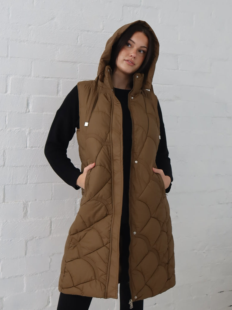 Miranda Longline Vest- Bronze