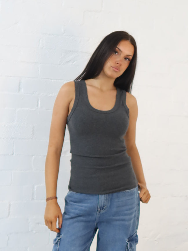Charlee Tank - Charcoal