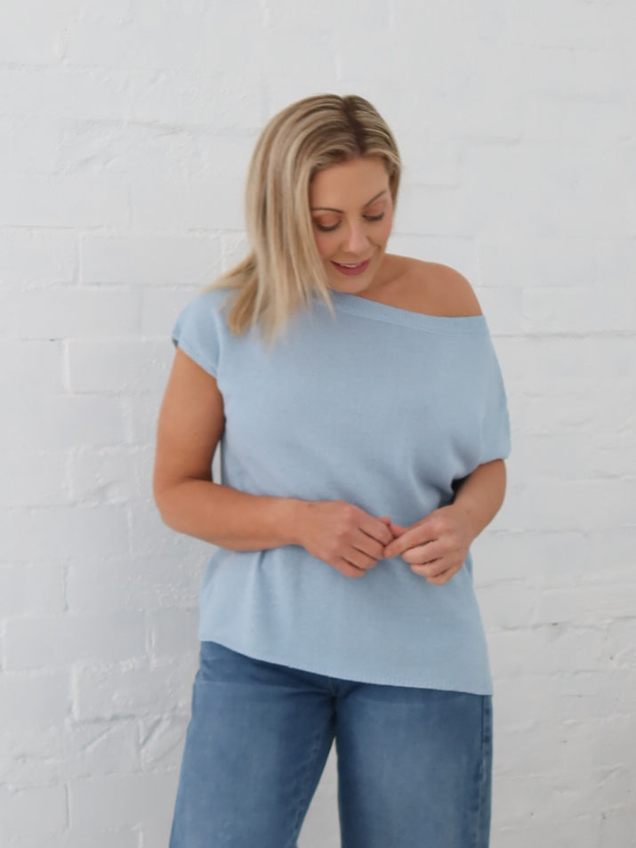 Mariah Knit Top - Blue