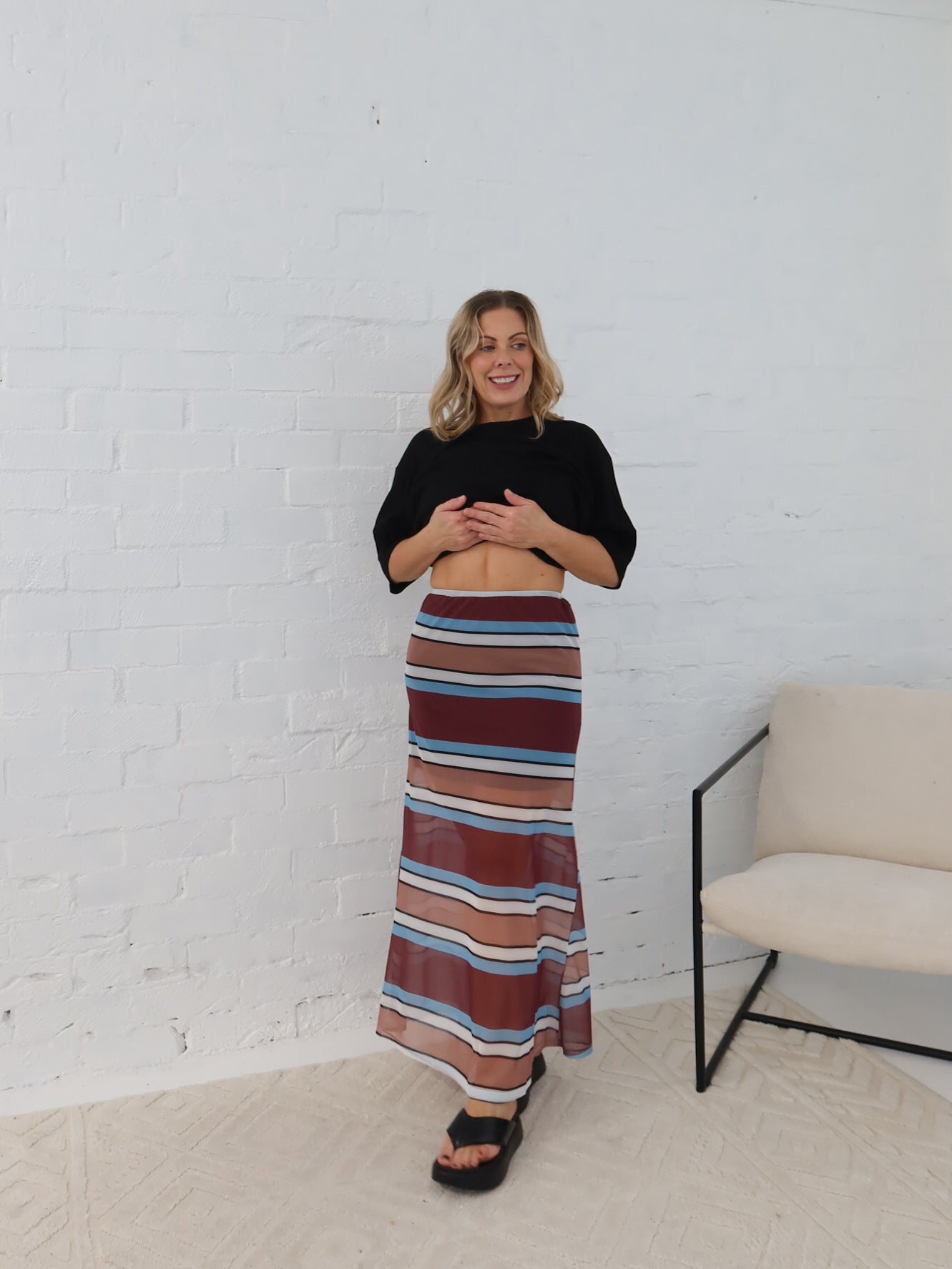Stevie Skirt- Rosewood/Taupe