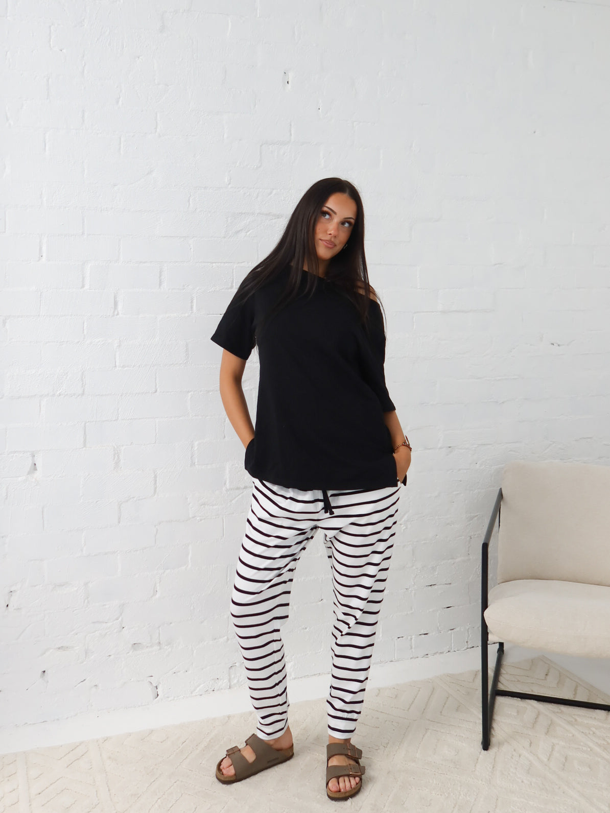 Heidi Pants - White and Black