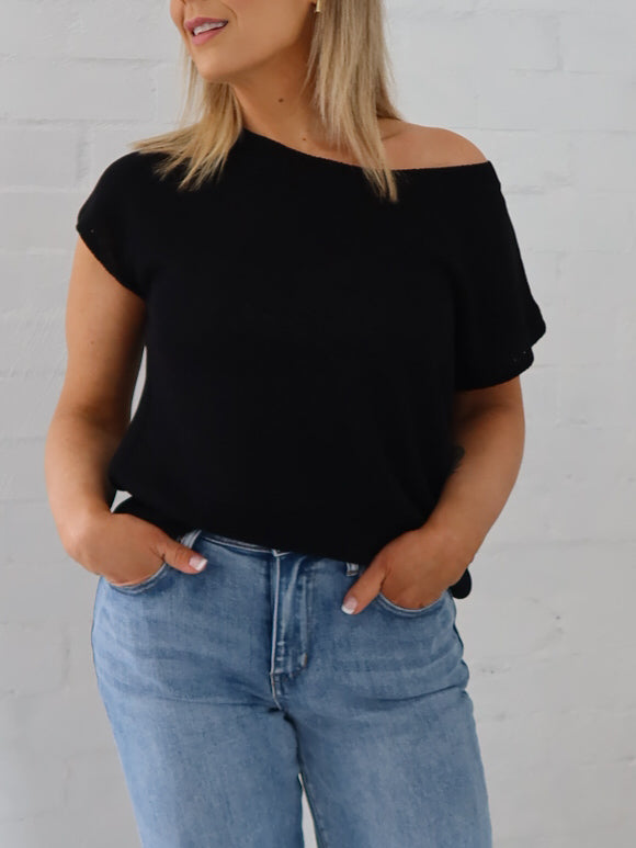 Ella Knit Top- Black