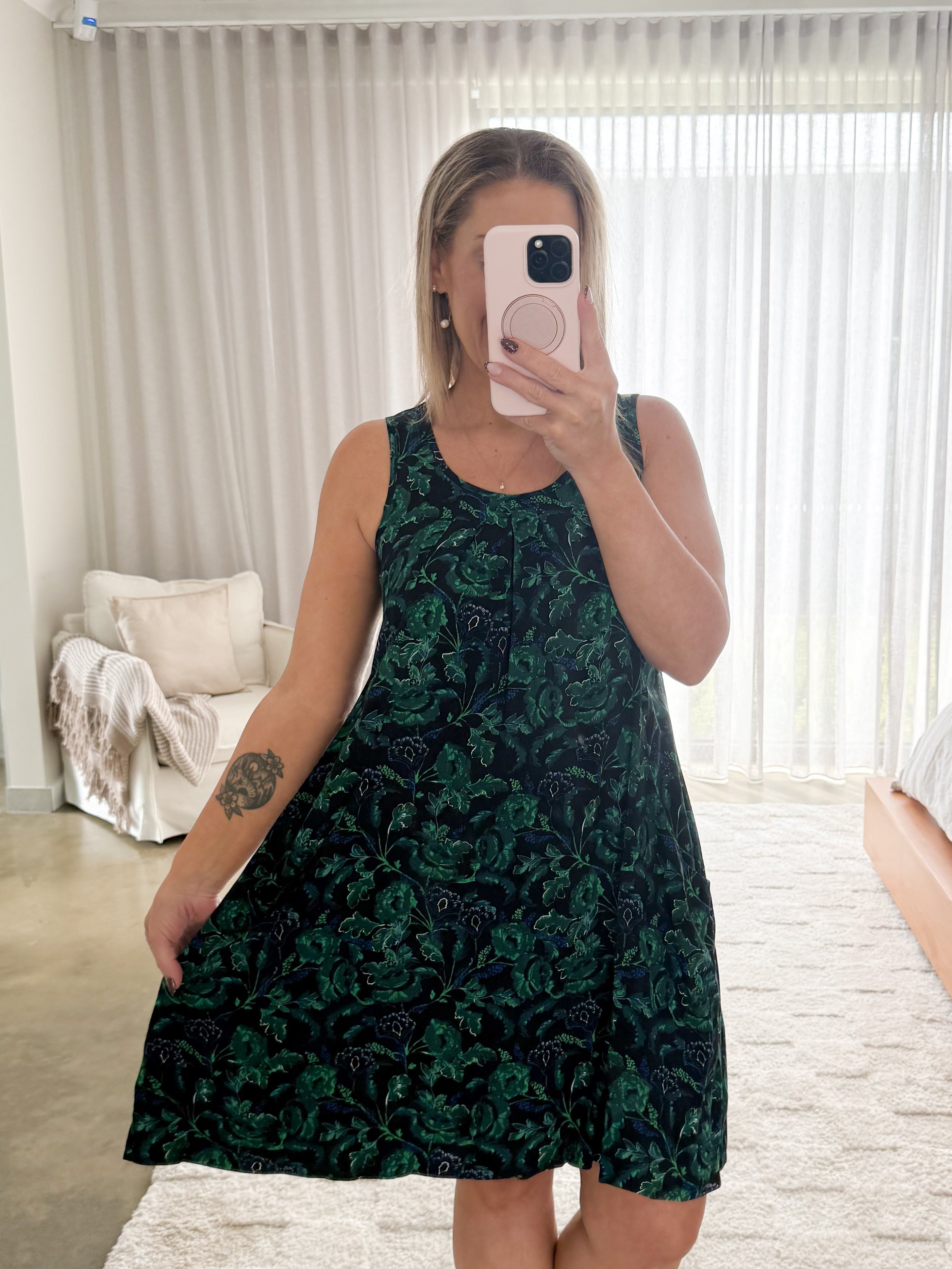 Coraline Dress- Black Leaf