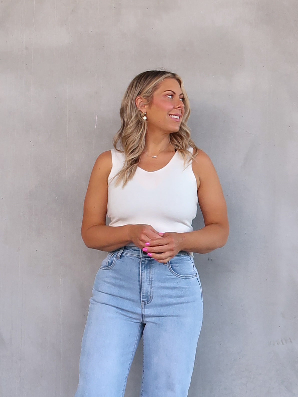 Janice Knit Tank - Ivory