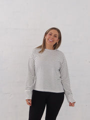 Taylah Long Sleeve Tee- Black and White