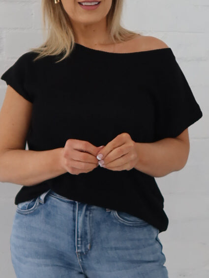 Ella Knit Top- Black