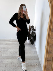 Lynette Long Sleeve Top - Black