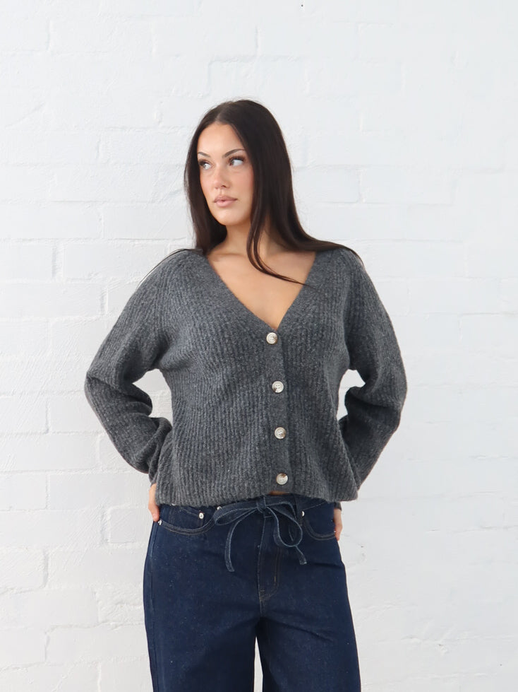 Dane Cardigan- Charcoal