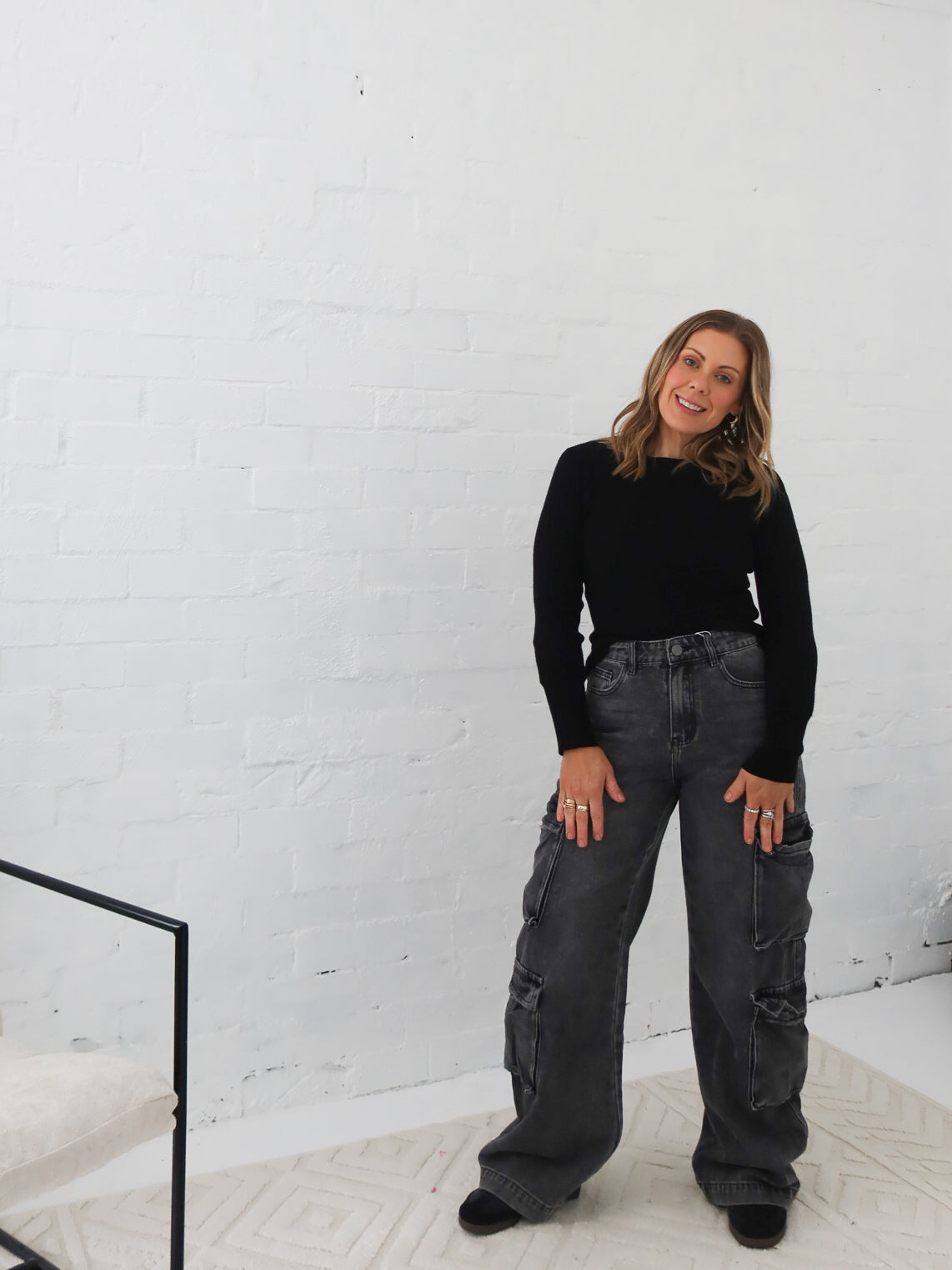 Paxton Cargo Jeans- Black