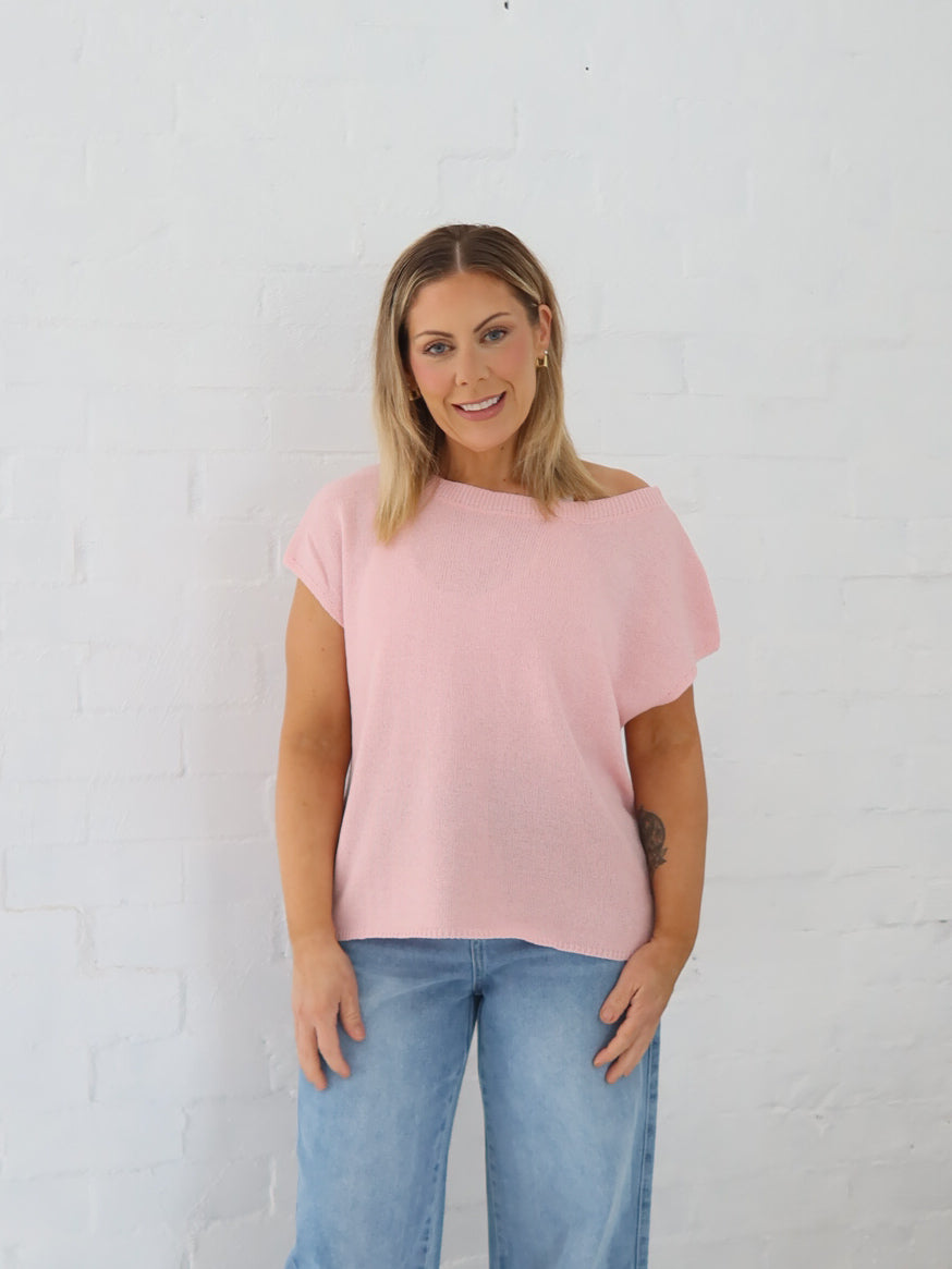 Ella Knit Top- Pink