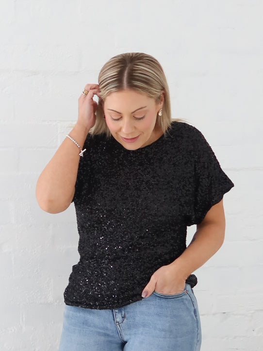 Violet Sequin Top