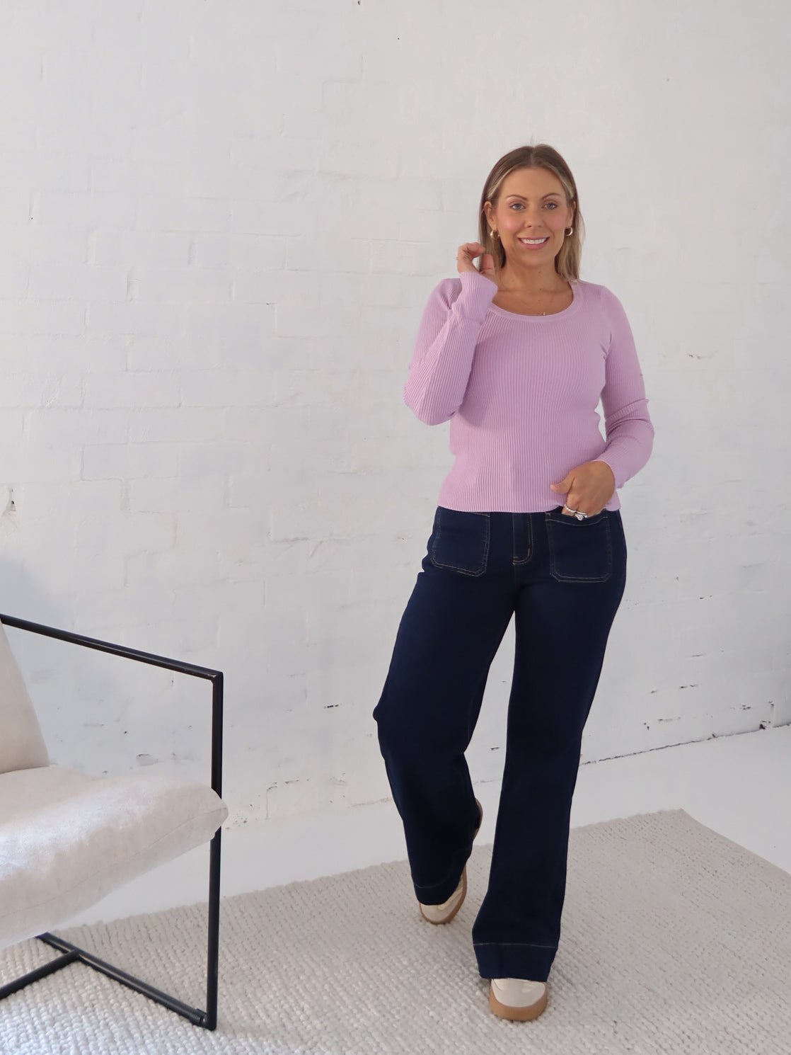 Selma Knit Top - Lilac