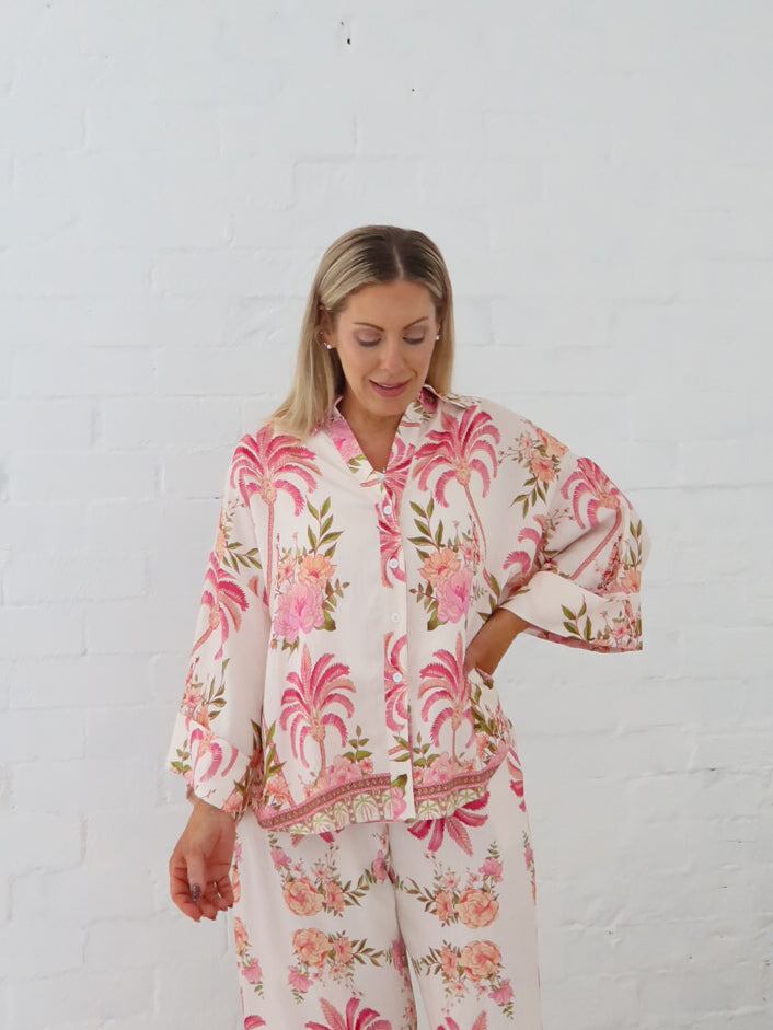 Palms Shirt- Pink