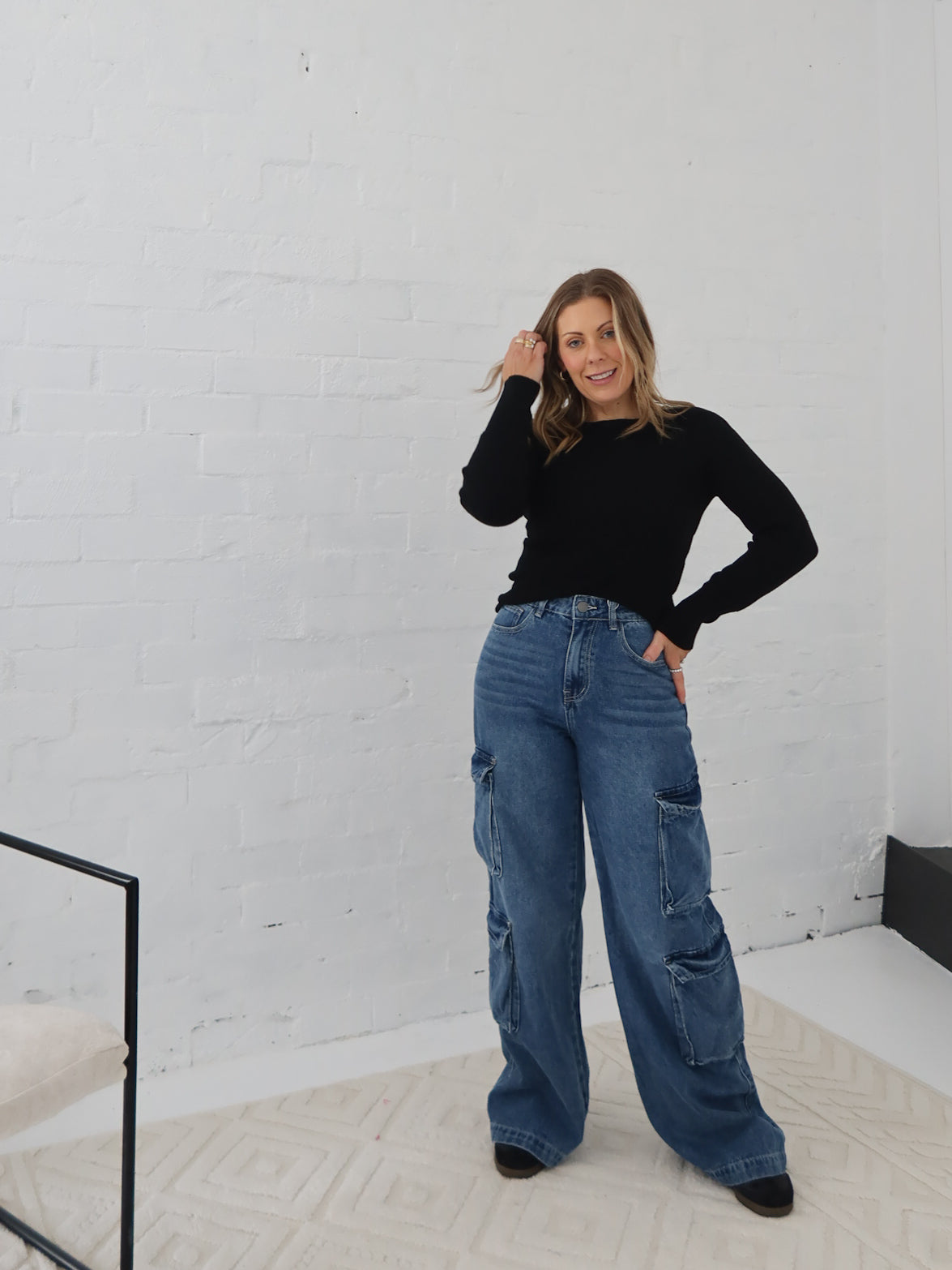 Paxton Cargo Jeans- Dark Blue