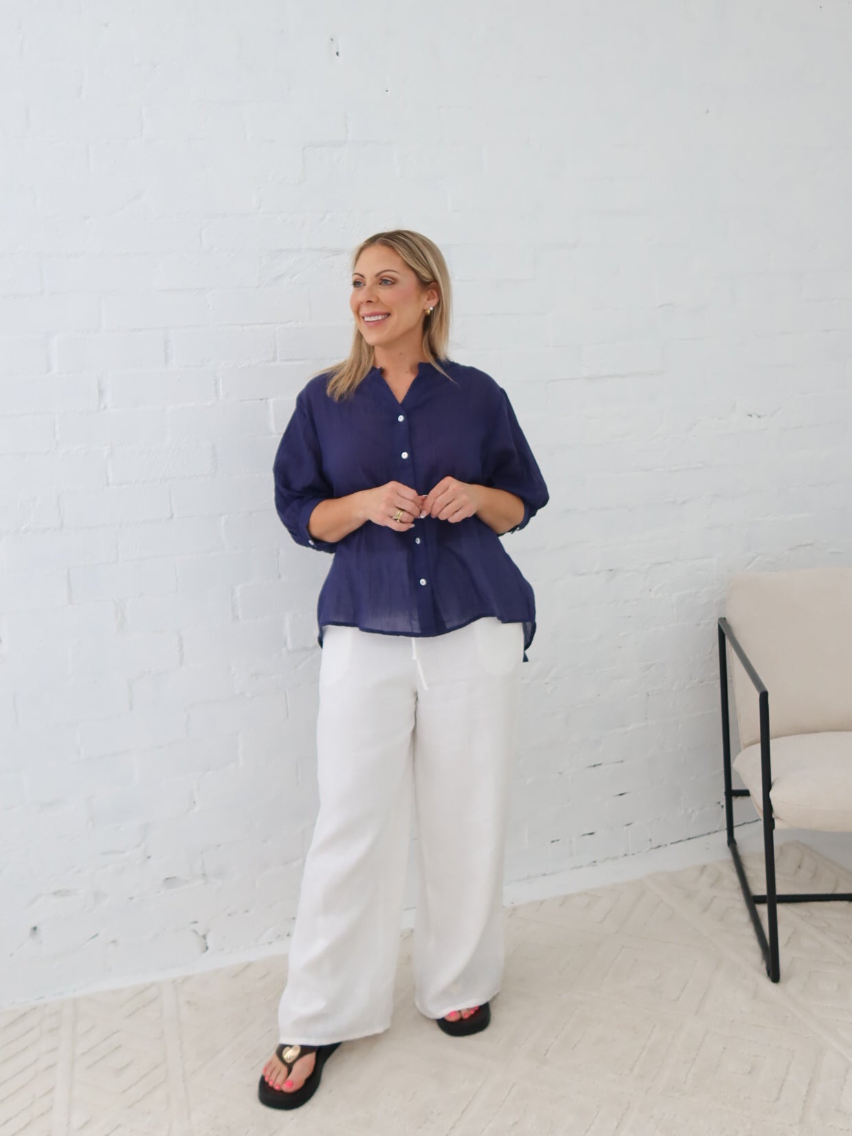 Mimi Blouse - Navy