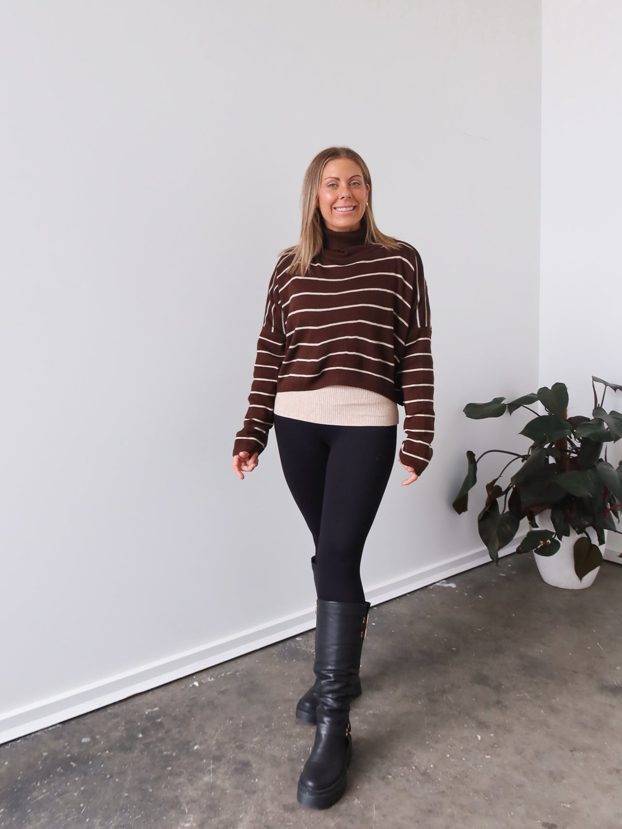 Fran Knit - Chocolate Stripe