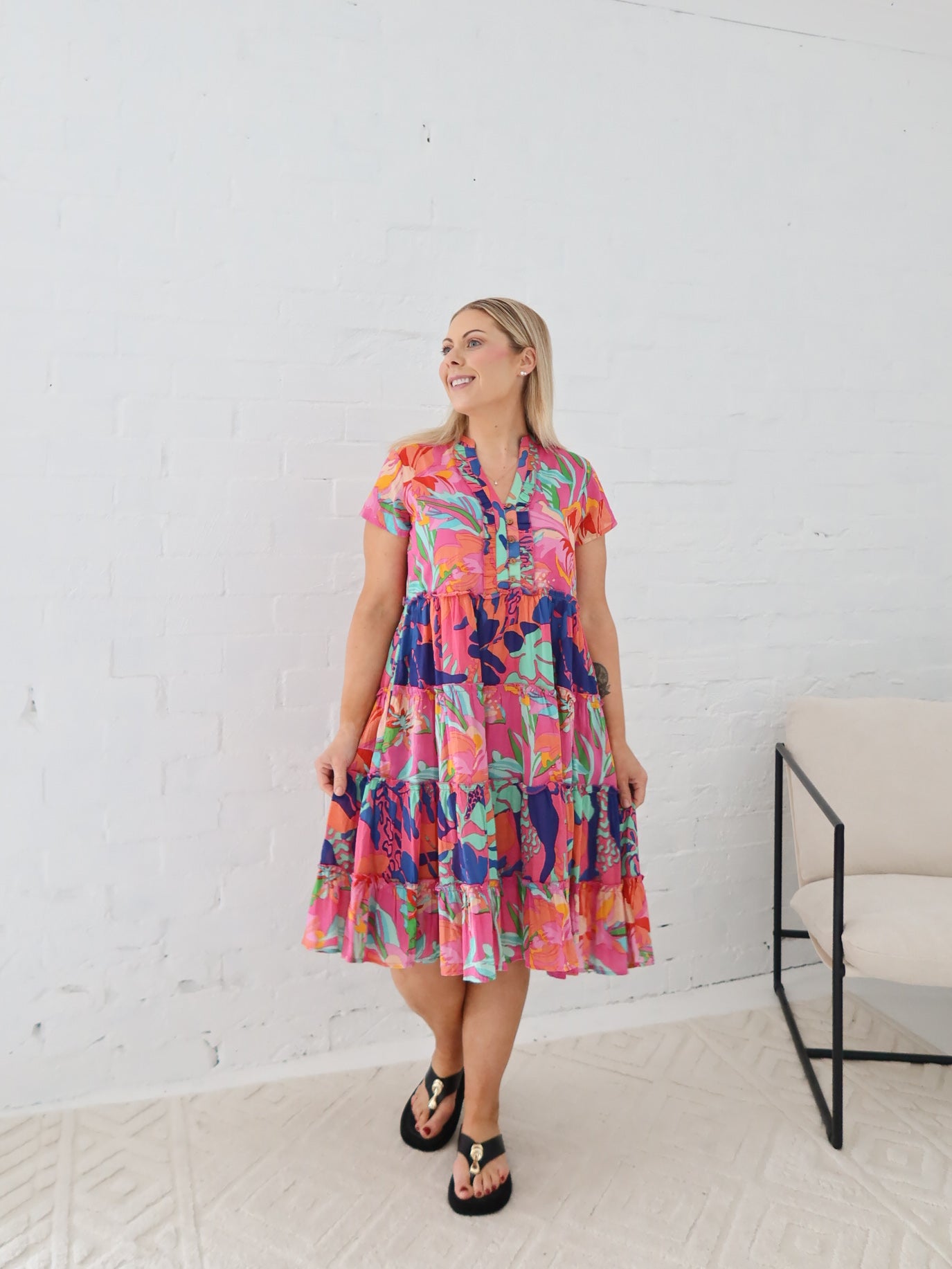 Saige Dress- Pink Floral