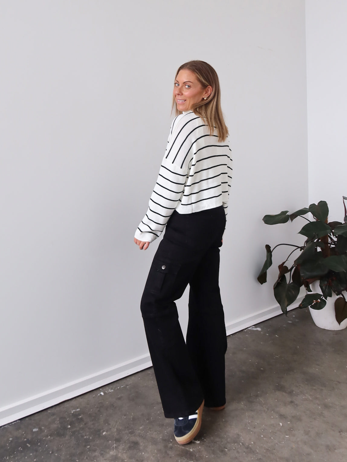 Fran Knit - Cream Stripe