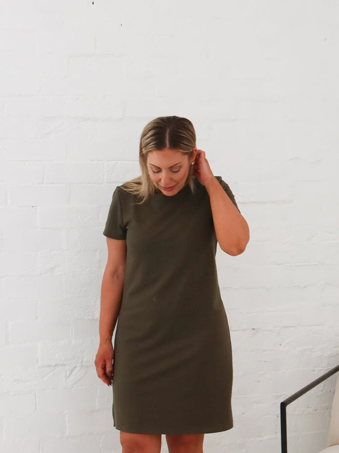 Ultimate School Run Dress- Khaki