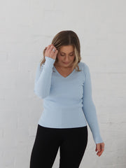 Dawson Knit Top - Powder Blue