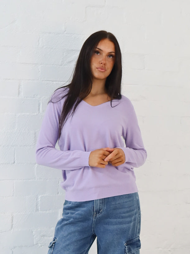 Karla Knit Top- Lilac