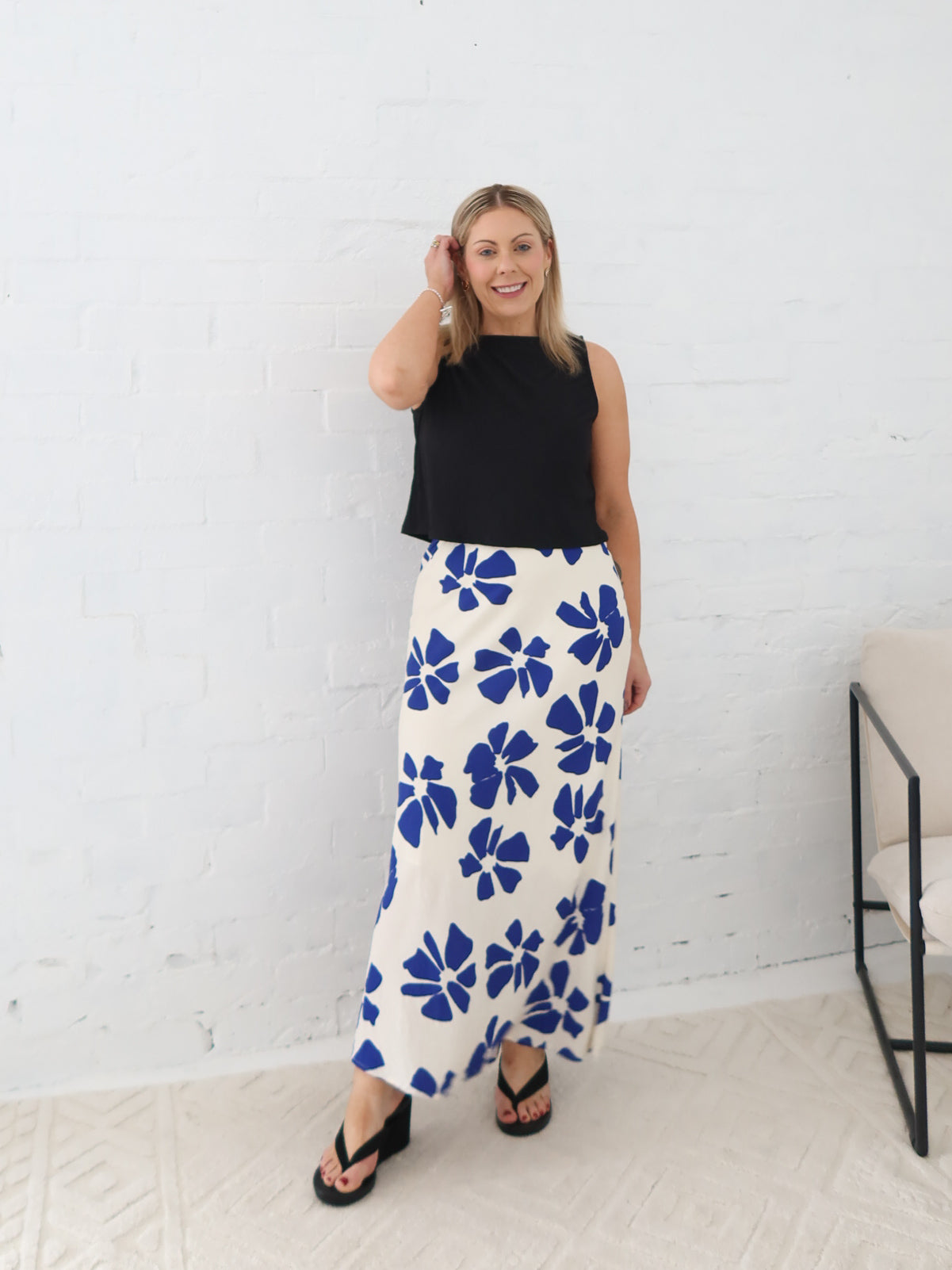 Lucy Skirt- Blue/Vanilla