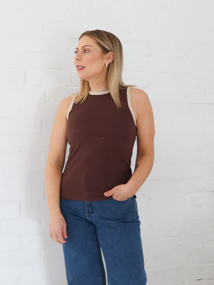 JoJo Knit Tank - Brown
