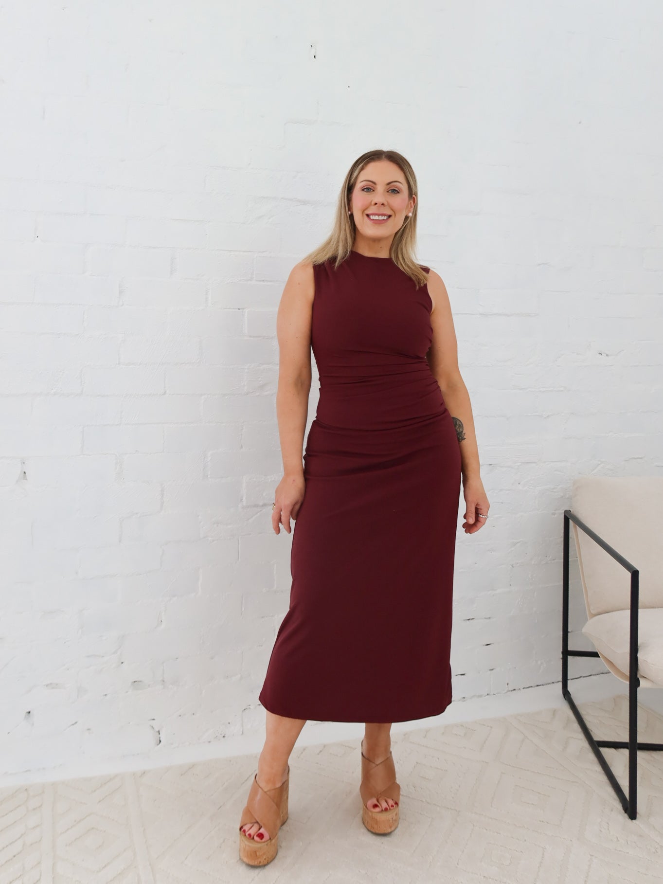 Laurent Dress - Burgundy