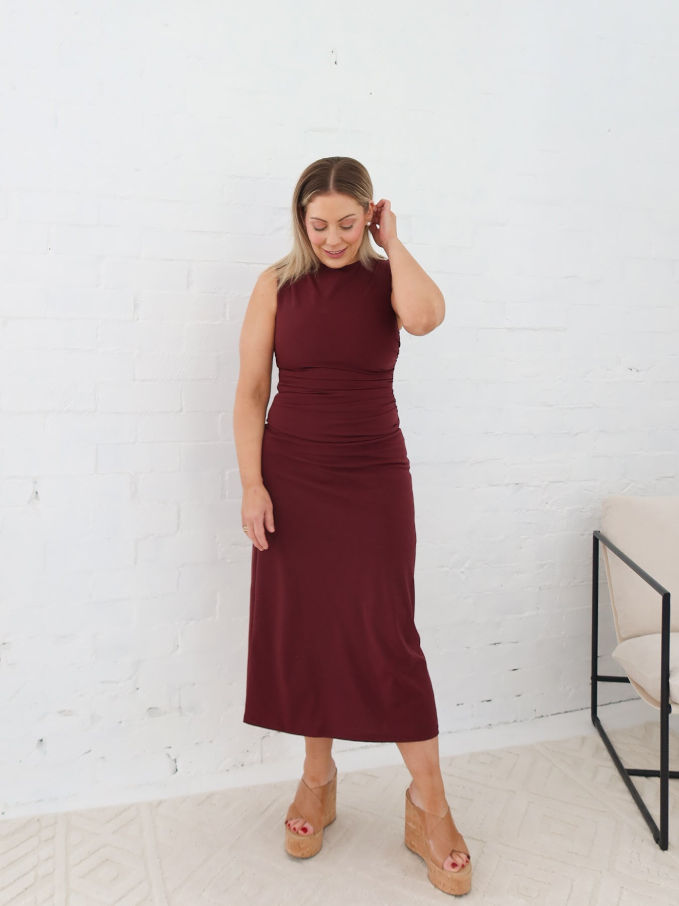 Laurent Dress - Burgundy
