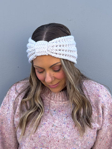 Olive Knitted Headband - Cream