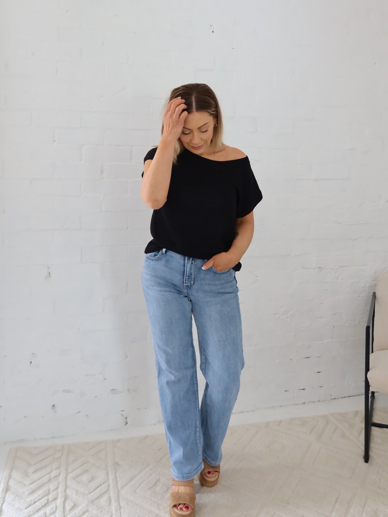 Ella Knit Top- Black