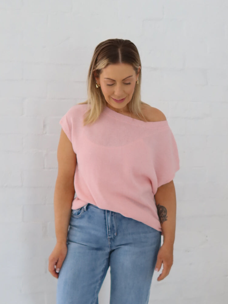 Ella Knit Top- Pink