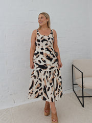 Lynn Dress - Multi Beige