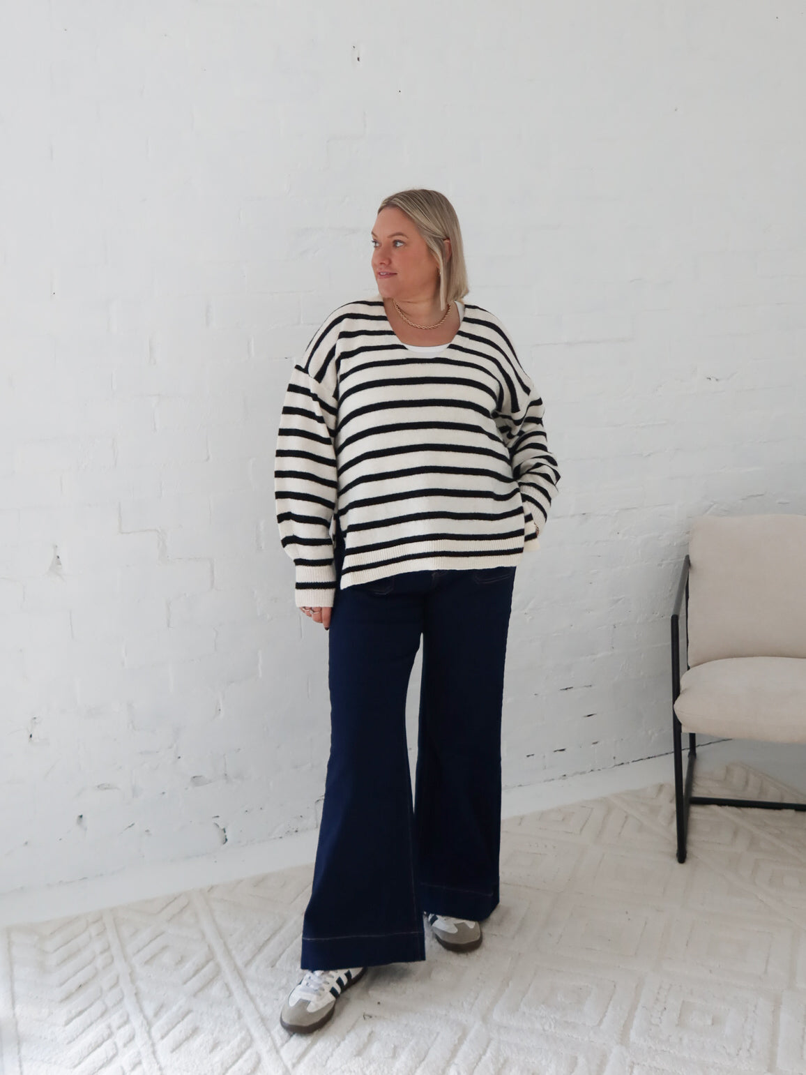 Taryn Knit - Vanilla/Black