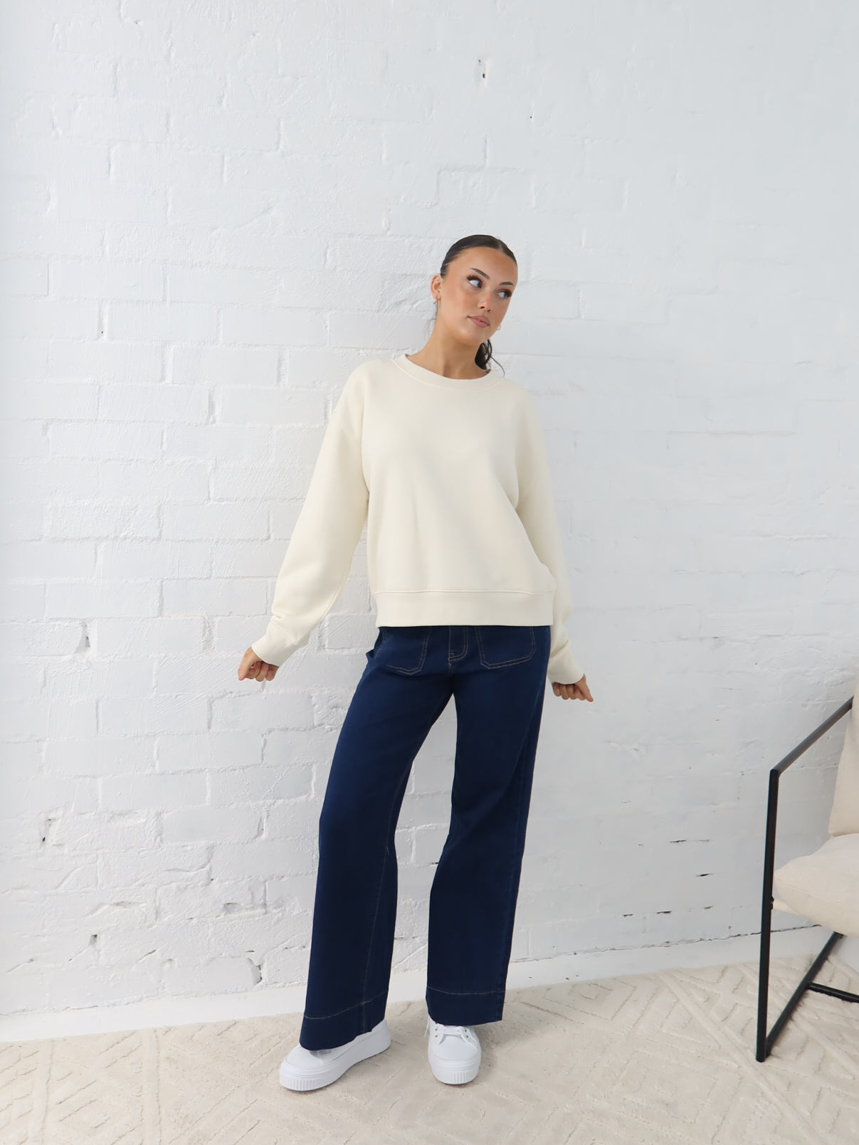 Gracie Relaxed Crew - Ecru