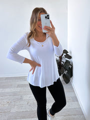 Lynette Long Sleeve Top - White