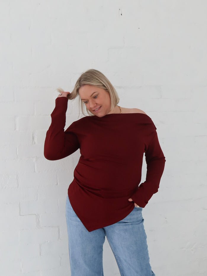 Reid Top - Burgundy