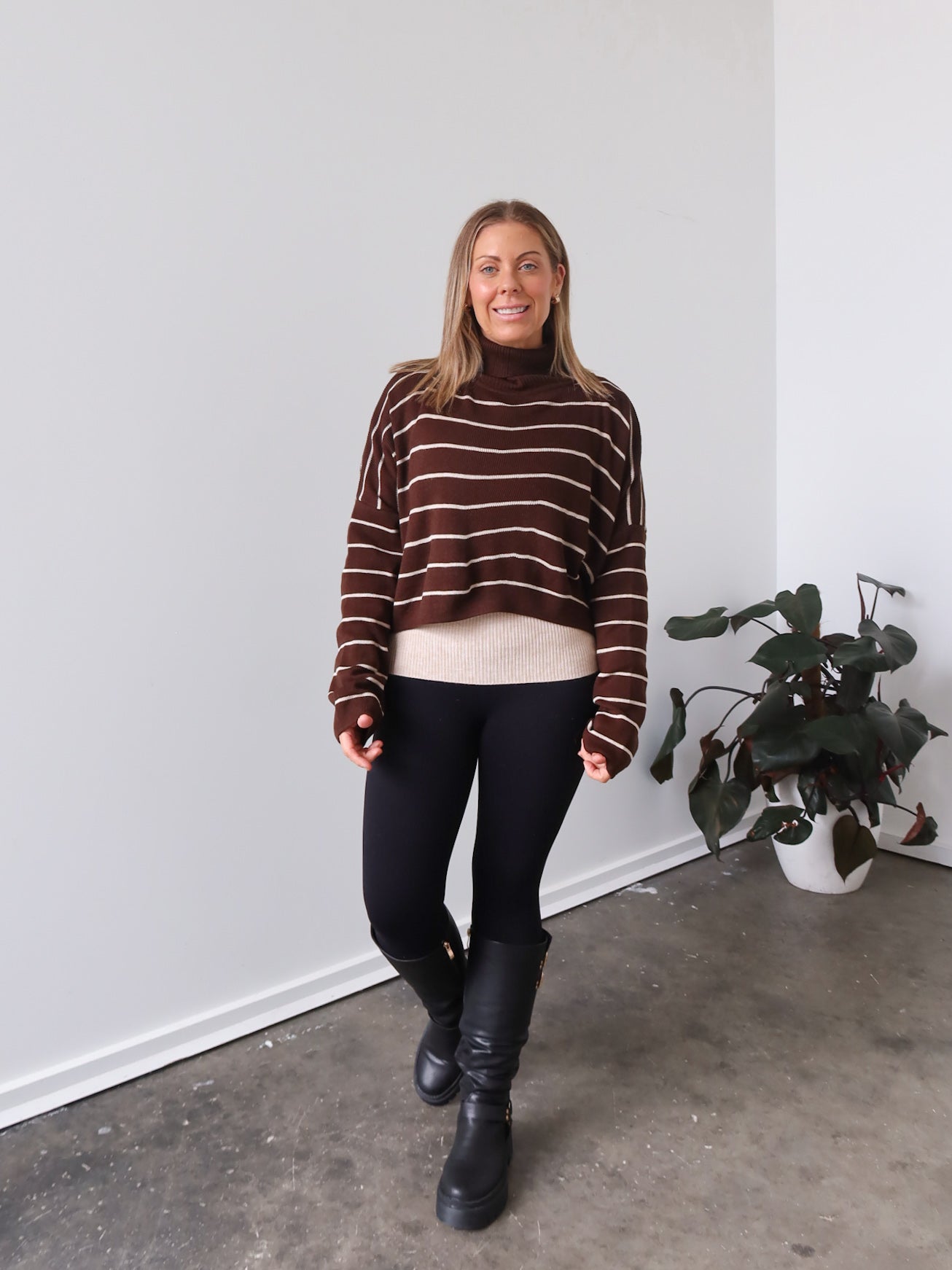 Fran Knit - Chocolate Stripe