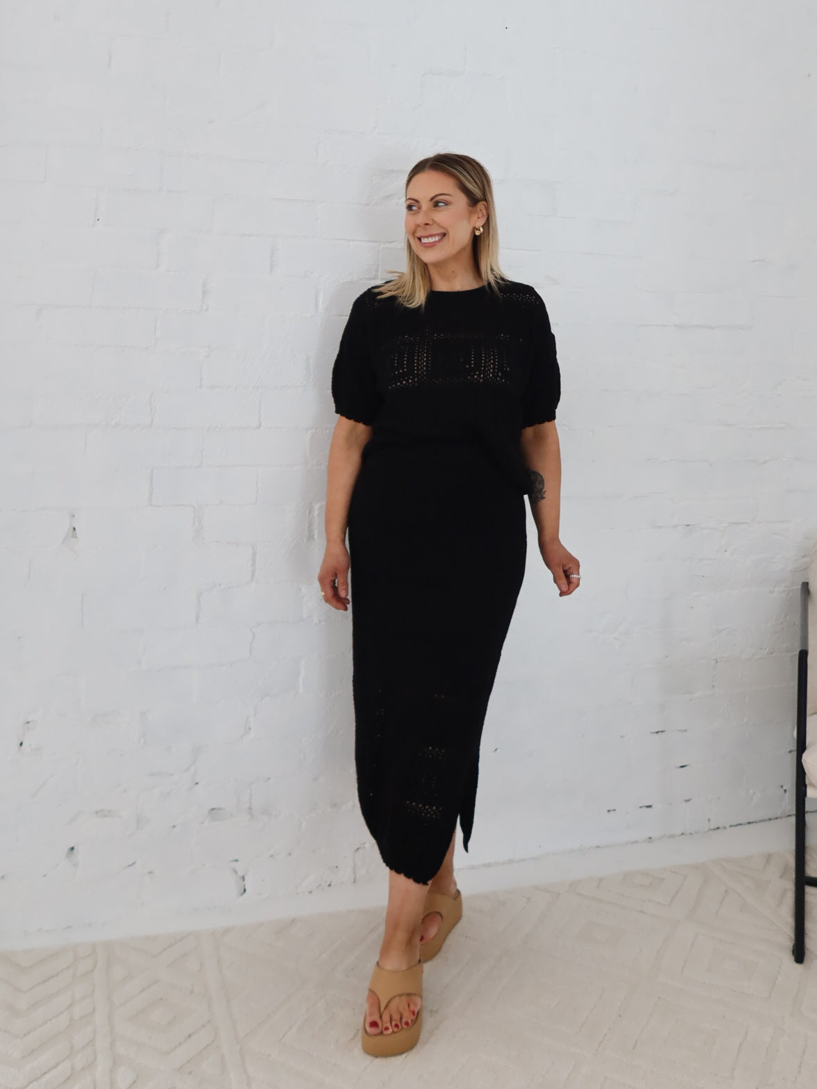 Radiance Crochet Skirt - Black