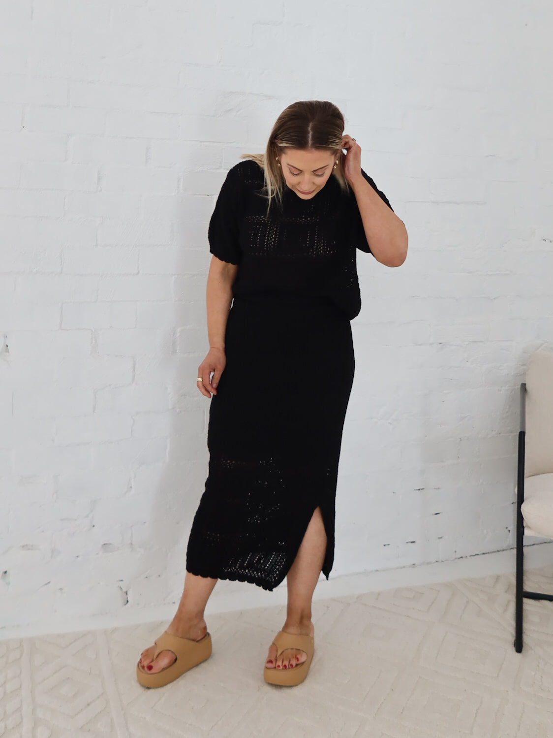 Radiance Crochet Skirt - Black