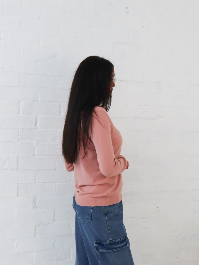 Karla Knit Top- Dusty Pink