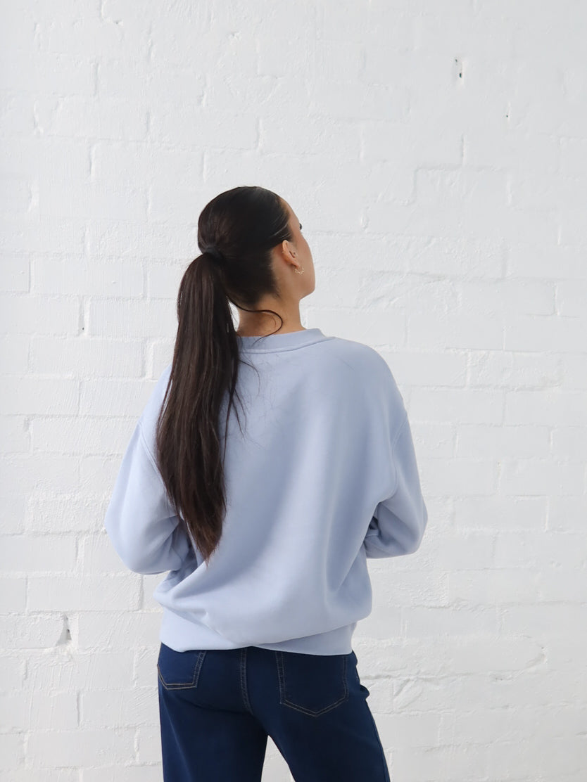 Gracie Relaxed Crew - Powder Blue