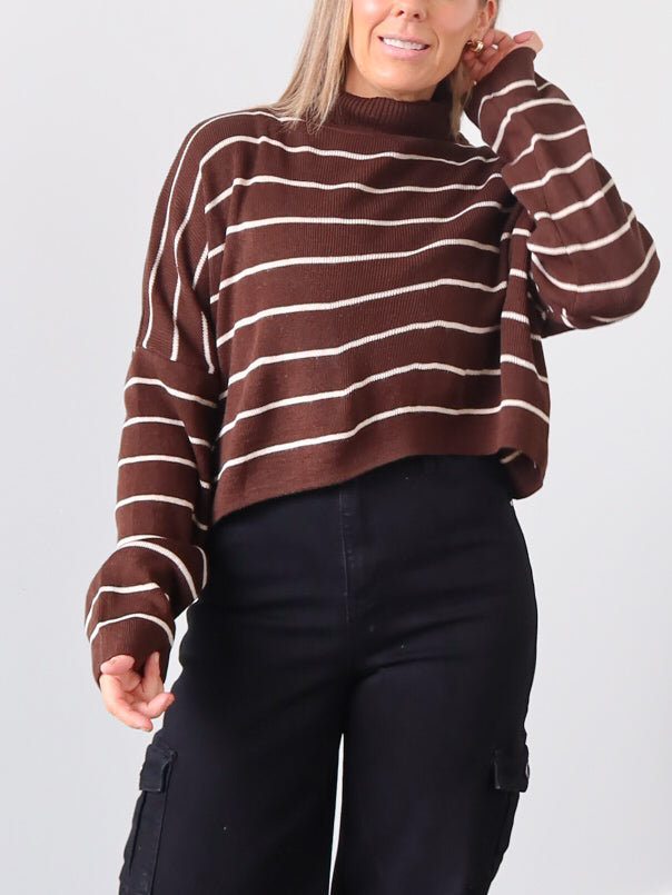 Fran Knit - Chocolate Stripe