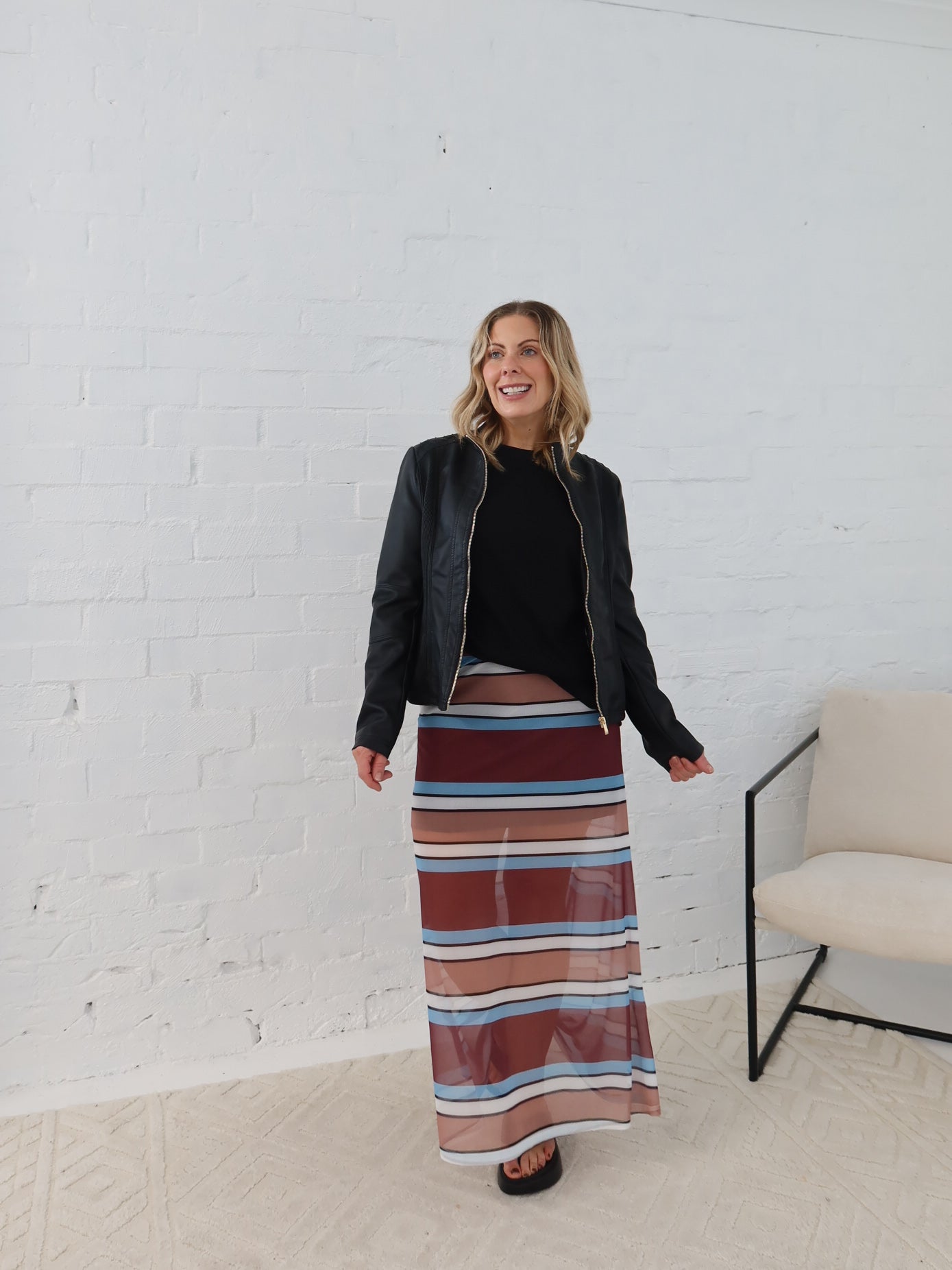 Stevie Skirt- Rosewood/Taupe